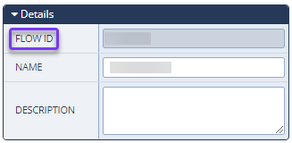 The Details section of the overall flow level Configurations Panel